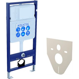 Комплект унитаза с инсталляцией Aquatek SET AQUATEK АМАДЕО-012 4в1 с сиденьем Микролифт и Черной матовой клавишей смыва