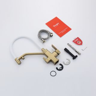 Смеситель для кухни Raglo R85.62.03 с подключением фильтра золотой сатин