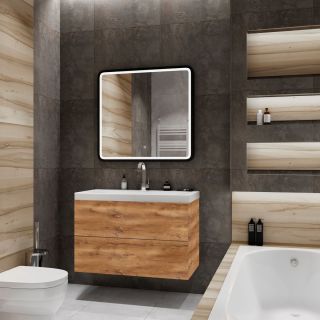 Подвесная тумба под раковину Art&Max Verona Push 80см дуб кельтик AM-Verona-Push-800-2C-SO-RK