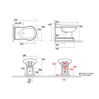 Биде напольное Kerasan Retro 102201*3 белое