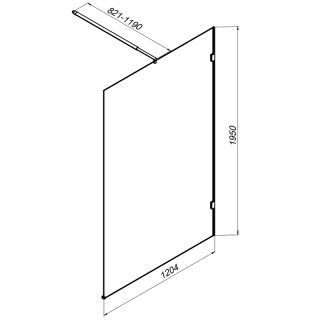 Душевая перегородка AM.PM X-Joy 120 W94UWI-120-F1-BTE профиль Черный матовый стекло прозрачное