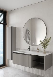 Тумба под раковину Armadi Art Quatro 790-M6-120-L-RIB-A 120 см серый/антрацит