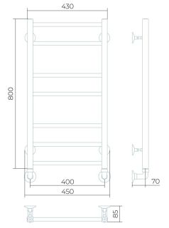 Водяной полотенцесушитель Larusso Имидж П7 40x80см хром 4670078535726