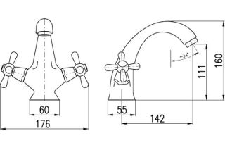Смеситель для раковины Rav Slezak Morava retro MK129.5KZ золото