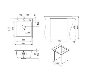Мойка кухонная Granula 4651, ГРАФИТ