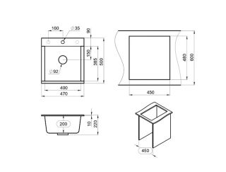 Мойка кухонная Granula 4701, ЧЁРНЫЙ