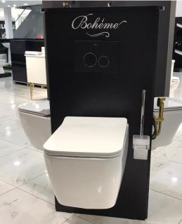 Кнопка смыва Boheme чёрный/хром 662