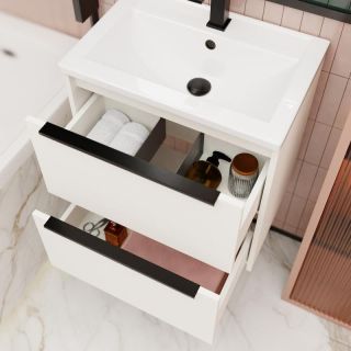 Тумба под раковину La Fenice Tesoro FNC-01-TES-PB-60-2 Белая матовая 60 см