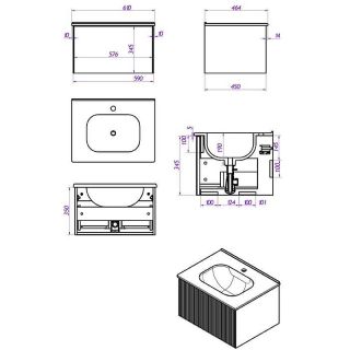 Тумба под раковину La Fenice Terra FNC-01-TER-C-60 бежевая матовая 60 см