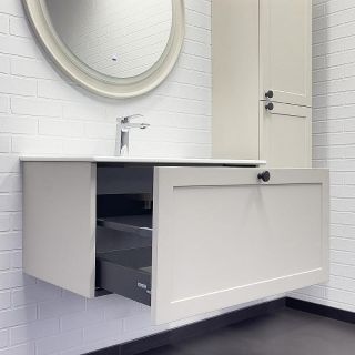 Тумба с раковиной Comforty Ереван 00-00014864 80 см Серый шелк