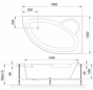 Гидромассажная ванна Royal Bath Alpine De Luxe 160x100см правая белый RB819101DL-R