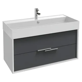 Тумба под раковину Jacob Delafon Vivienne EB1668-J5-J54 100 см белый блестящий/серый матовый