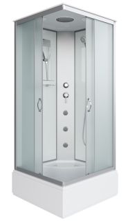 Душевая кабина Niagara NG-1108-14G с гидромассажем 90x90см серебро/матовое