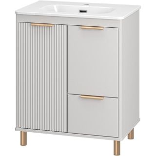 Напольная тумба под раковину Brevita Risacca Crema 70 УТ000025679 Серая матовая