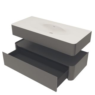 База под раковину Vincea Caprice 1200 подвесная, 1 выкатной ящик soft-close, серый матовый