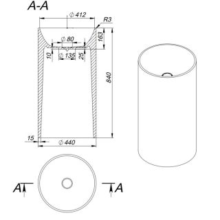 Раковина Holbi Andromeda 44см бетон 2.02.019.44.4