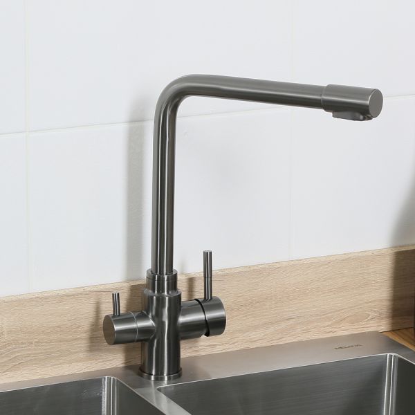 Смеситель для кухни Melana MELANA-F9505HB с переключателем на фильтр графит