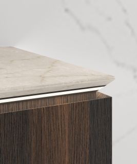 База под раковину Vincea Luxe 1400 подвесная, 2 выкатных ящика soft close, шпон натуральный орех