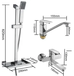 Комплект смесителей 3 в 1 Gappo G2898 хром