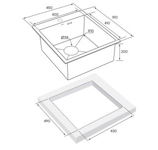 Мойка кухонная Paulmark Kroner PM214551-BS брашированная нержавеющая сталь