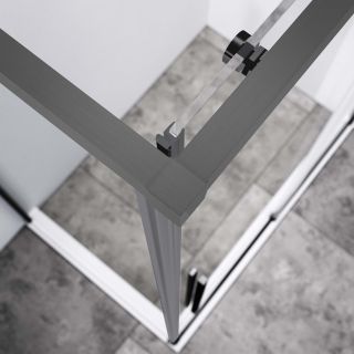 Душевой уголок Vincea Slim-N VSR-4SN9012CLGM, 1200*900, вороненая сталь, стекло прозрачное