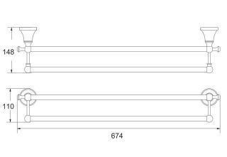Полотенцедержатель Rose RG1927T 67см пепельный