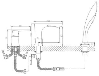 Смеситель на борт ванны Haiba HB80804 белый