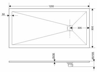 Душевой поддон Grossman Strong GR-S280120Q 120x80см графит