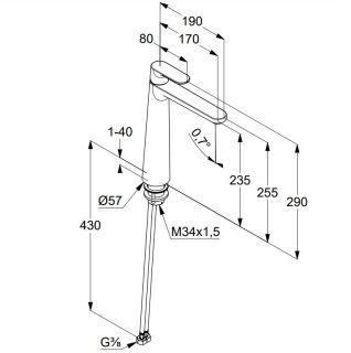 Смеситель для раковины Kludi Louva 242860575 хром
