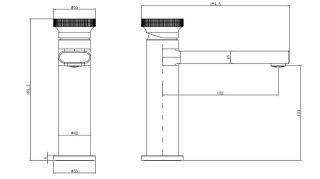 Смеситель для раковины Black&White Gravity 7107GM оружейная сталь