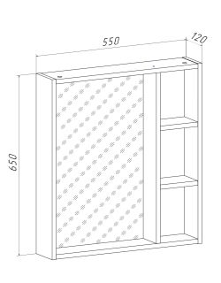 Зеркальный шкаф Runo Эко 55 универсальный (00-00001451)
