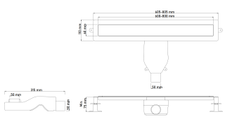 Душевой лоток Boheme Premium Linear 982-60-BRB 60 см брашированная бронза