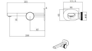 Смеситель для раковины Black&White Gravity 7407GM оружейная сталь