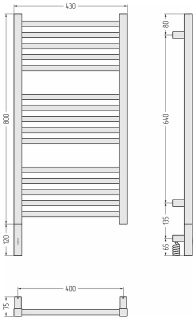 Электрический полотенцесушитель Сунержа Модус 3.1 80x40 31-5900-8040 цвет Матовый чёрный
