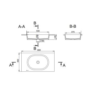 Столешница с раковиной Holbi Ariel 80см белый матовый 1.05.004.11.1