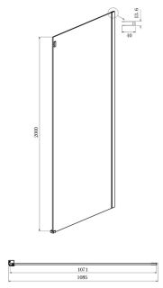 Боковая стенка Ambassador Benefit 110HBB 110см чёрный/тонированное