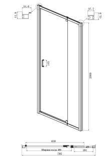 Душевой уголок Ambassador Elysium 111021102KX-90KX 80x90см хром/прозрачное