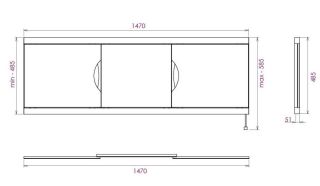 Экран под ванну Onika Лагуна-Эконом 515015 150см белый