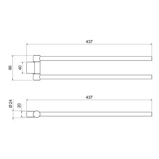 Полотенцедержатель Timo Luiro 18559/18 чёрное золото