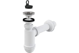 Сифон для раковины AlcaPlast ?32 с нержавеющей решеткой ?63 без штуцера A410