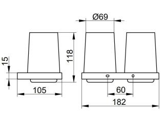 Стакан для зубных щёток двойной Keuco Edition  11151139000 хром черный шлифованный