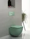 Подвесной унитаз Isvea Infinity 10NF02001SV-2T безободковый крышка микролифт мятно-зелёный матовый