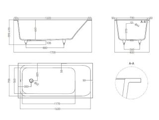 Ванна из искусственного камня Salini Orlanda Kit S-Stone 102126M 170x80см белый матовый