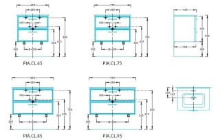 Тумба под раковину Kerama Marazzi Piano Classic PIA.CL.85\WHT.M 85 см ясень белый матовый