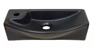 Раковина подвесная SantiLine SL-2013RMB 45см правая чёрный матовый