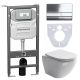 Комплект с инсталляцией Ceramica Nova CN4002_1002CH_1000 унитаз Metropol CN4002 крышка-сиденье с микролифтом и инсталляция Envision CN1002CH с кнопкой смыва хром Flat
