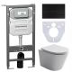 Комплект с инсталляцией Ceramica Nova CN6000_1002B_1000 унитаз Balearica CN6000 крышка-сиденье с микролифтом и инсталляция Envision CN1002B с чёрной матовой кнопкой смыва Flat