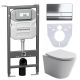 Комплект с инсталляцией Ceramica Nova CN6000_1002CH_1000 унитаз Balearica CN6000 крышка-сиденье с микролифтом и инсталляция Envision CN1002CH с кнопкой смыва хром Flat