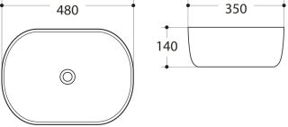 Раковина Art&Max 48см белый AM-5006-X