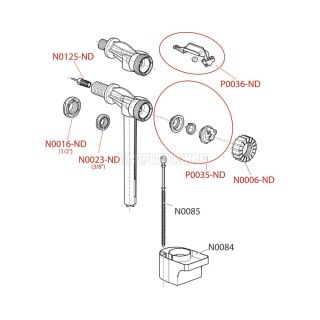 Впускной механизм AlcaPlast с боковой подводкой и металлической резьбой (для керамических бачков) A16-1/2"